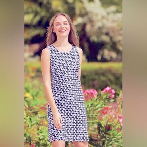 Jude Connally Beth Mini Shift Dress in Blue Chain Link size Small